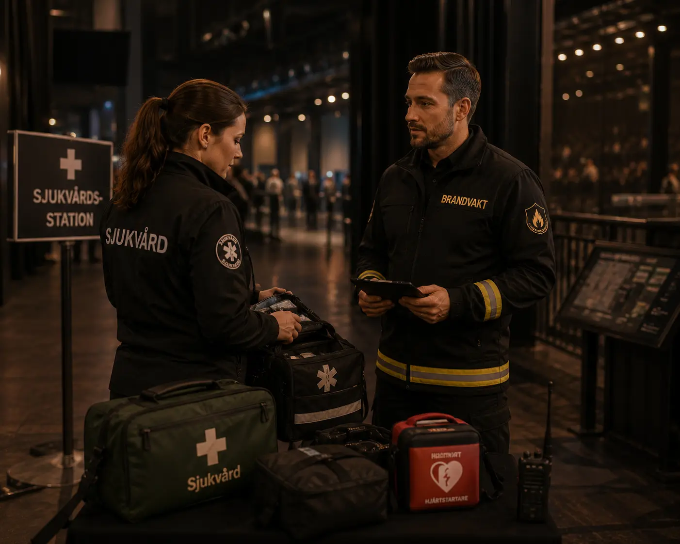 Brandvakt från Allians Bevakning vid heta arbeten